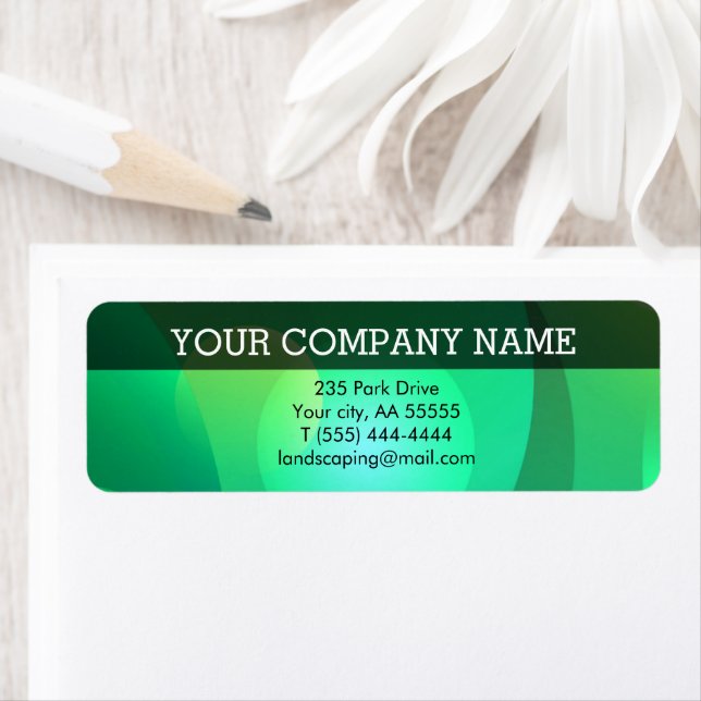 Berufliches Geschäft der grünen Smaragdinitialen Returadress Etikett (Insitu)