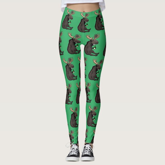 Berusad älg-leggings leggings (Framsida)