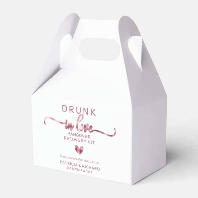 Berusad i kärlek Bröllop Hangover Kit Favor Box Presentaskar (Framsidan Sidan)