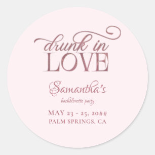 Berusad i kärlek Champagne torn Rosa möhippa Runt Klistermärke