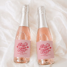 Berusad i kärlek röd och rosa bröllopschampagne gå