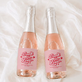 Berusad i kärlek röd och rosa bröllopschampagne gå