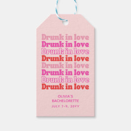 Berusad i kärlek rosa retro möhippa presentetikett