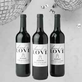Berusad kärlek Glitter Spennarsgala Vinflaska Etikett