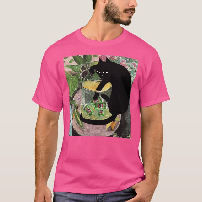 Berusad katt Dunk retro T Shirt (Framsida)