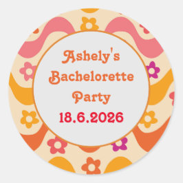 Berusad och förlovad retro 70-talets Sängvätning f Runt Klistermärke