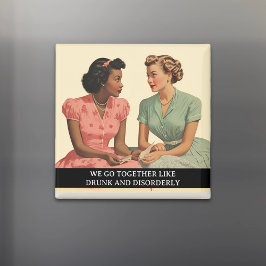 Berusad och stökigt rolig Retro 50-talsordspråk Magnet