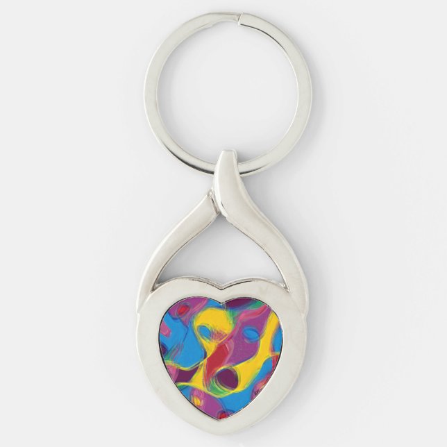 Berusad på godis twisted heart silverfärgad nyckelring (Framsidan)
