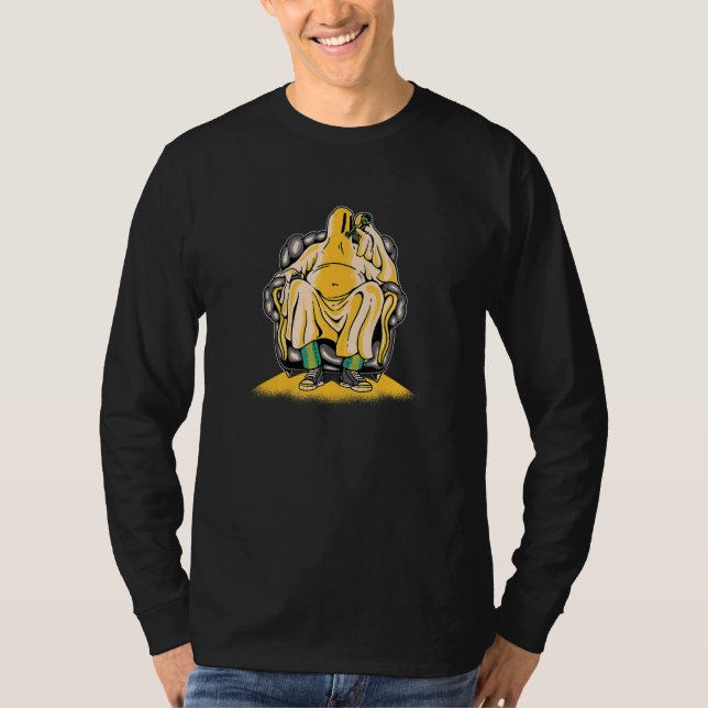 Berusad spöke som dricker öl Halloween-kostym meme T Shirt (Framsida)