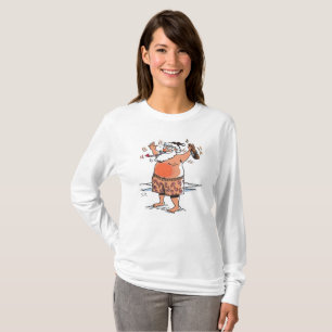 Berusad tomte kvinnor vit långärmad T-shirt