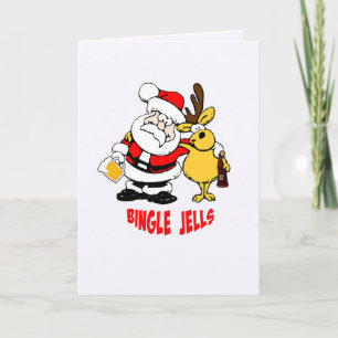 Berusad Tomte Med Berusad Djur Bingle Jells Kort