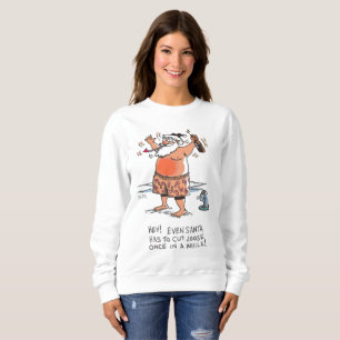 Berusad tomte med sälkvinnor vit sweatshirt t shirt