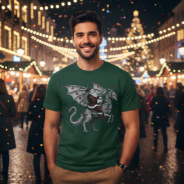 Berusad Tomte Ridande på en Drak T Shirt