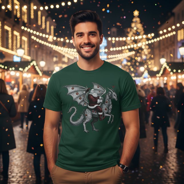 Berusad Tomte Ridande på en Drak T Shirt (Skapare uppladdad)