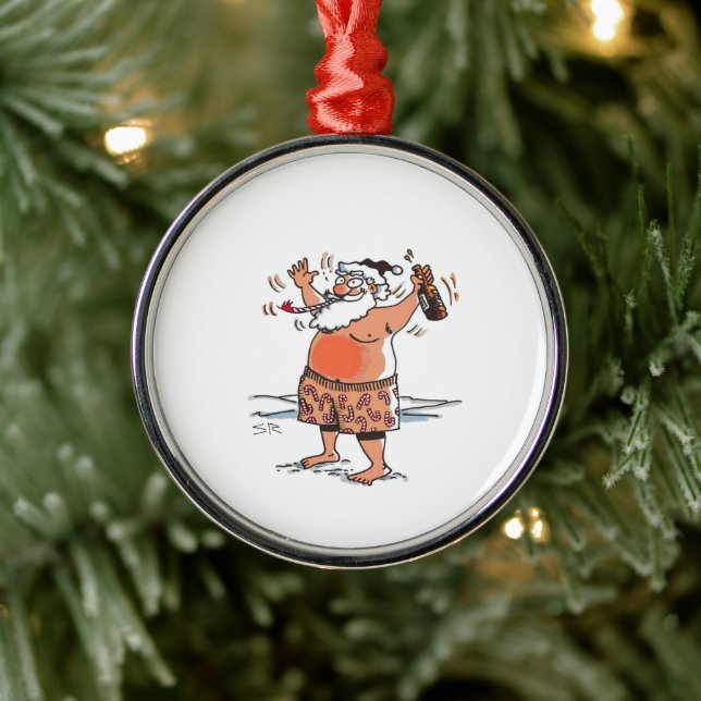 Berusad tomte rund premium prydnad julgransprydnad metall (Träd)