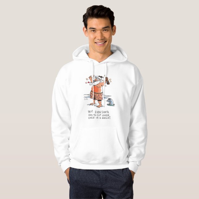 Berusad tomte vit hoodie (Hel framsida)