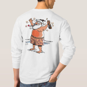 Berusad tomte vit långärmad skjorta baksida t shirt