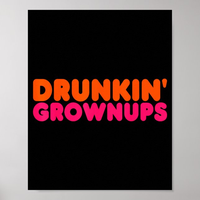 Berusad Vuxen - Rolig Parodi Party Drickande Älska Poster (Framsidan)