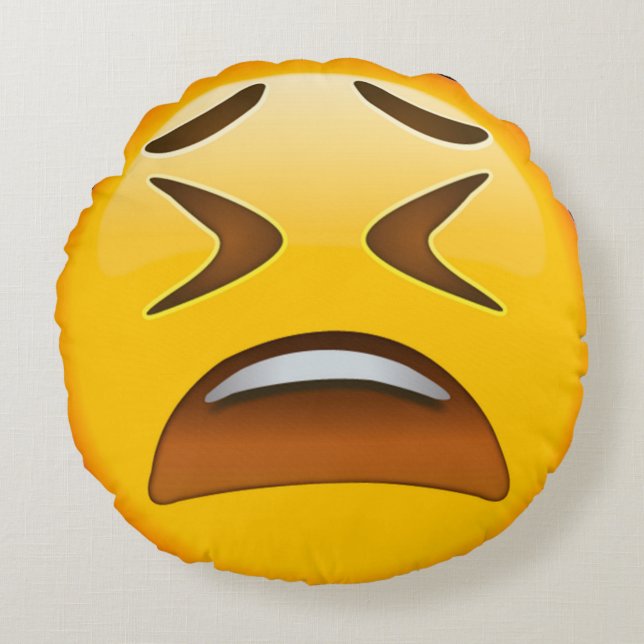 Berusade Emoji Rund Kudde (Framsidan)