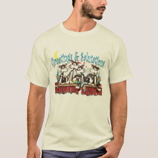 Berusade katter, hälsningar och hälsningar tee shirt