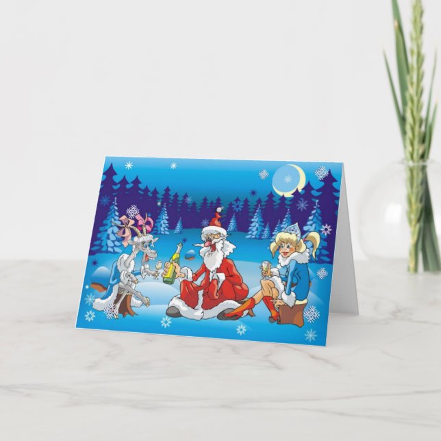 berusade tomten fula jul inbjudan (Framsida)