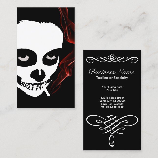 berusande död visitkort (Fram/baksida)