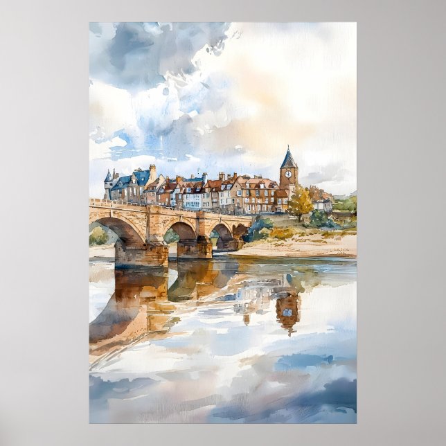 Berwick akvarellaffisch Väggkonst Berwick Vägg (Framsidan)