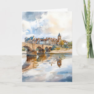 Berwick akvarellaffisch Väggkonst Berwick Vägg Kort