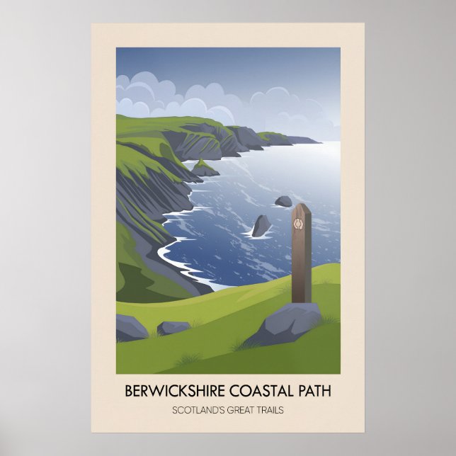 Berwickshire Coastal Path Skottlands stora stigar Poster (Framsidan)
