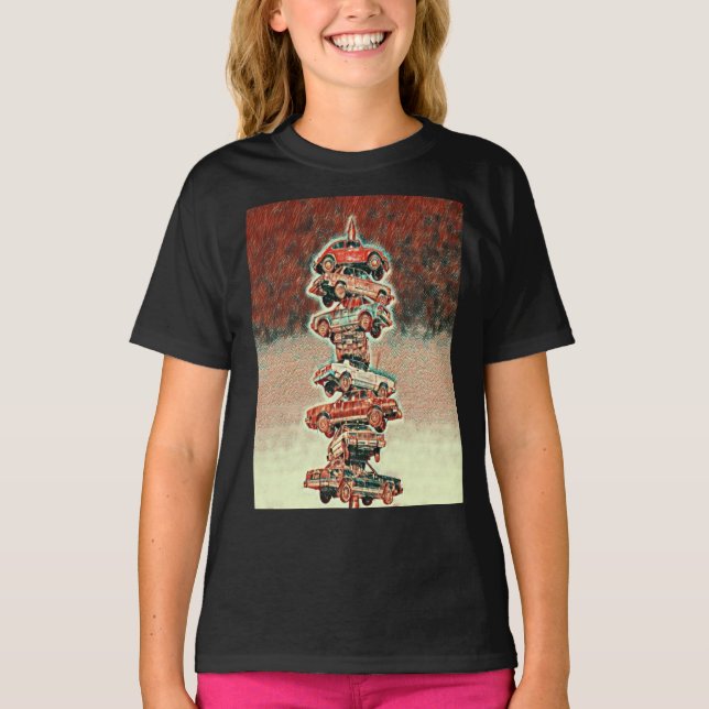 Berwyn car spindle, Berwyn, Illinois Red Shades Cl T Shirt (Framsida)