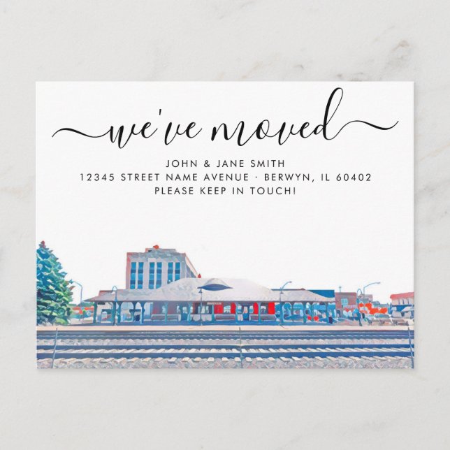 Berwyn Flyttningsannons Postkort Meddelande Vykort (Framsida)