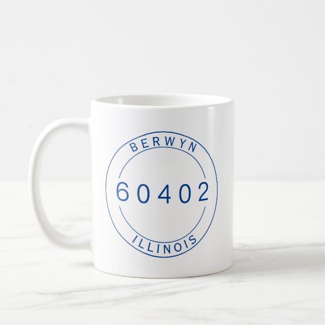 Berwyn, Illinois 60402 Zip Code Mugg (Vänster)