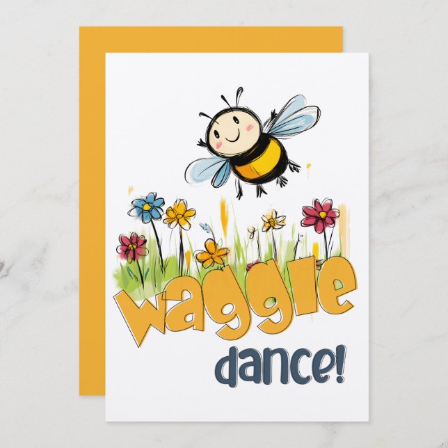 Bes' Cutesy Waggle Dance ر ق ص ة ح ا ل ن öppningar Inbjudningar (Fram/baksida)