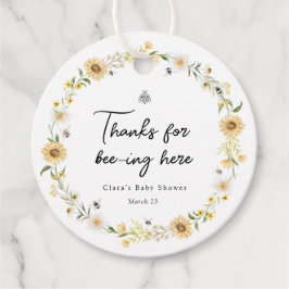 Bes Daisy och Solblommor Baby Shower Gåvor Etiketter