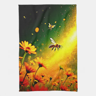 Bes Golden Pollen Burst Joy Design Kökshandduk