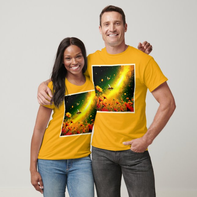 Bes Golden Pollen Burst Joy Design T Shirt (Unisex)