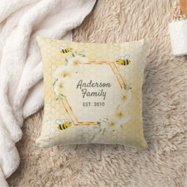 Bes gult honeycomb blommigt humor kudde