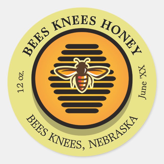 Bes Knees Goldenrod Honung Burk etiketter (Framsida)