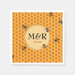 Bes n'Honeycomb Monogram Satin Guld Pappersservett