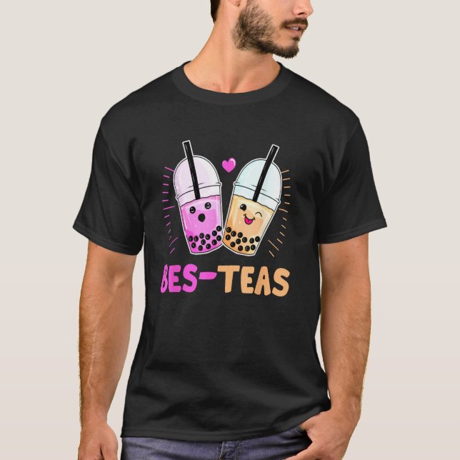 Bes Teas Besties Bubble Tea Cute Boba Best Friends T Shirt (Framsida)