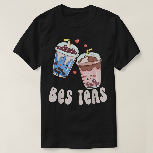 Bes Teas Besties Cute Kawaii Bubble Tea Boba Best T Shirt (Design framsida)