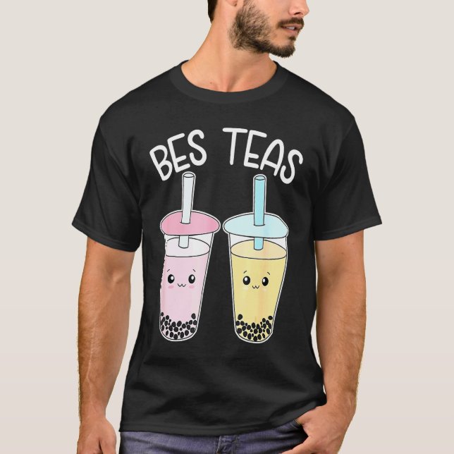 Bes Teas Boba Tea Besties Bubble Tea Cute Boba Bes T Shirt (Framsida)