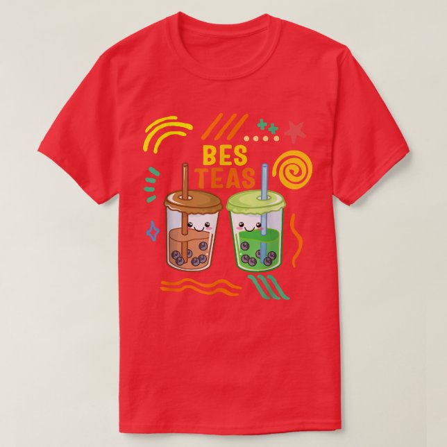 Bes Teas Bubble Tea Bubble Mjölk Tea Älskare Besti T Shirt (Design framsida)