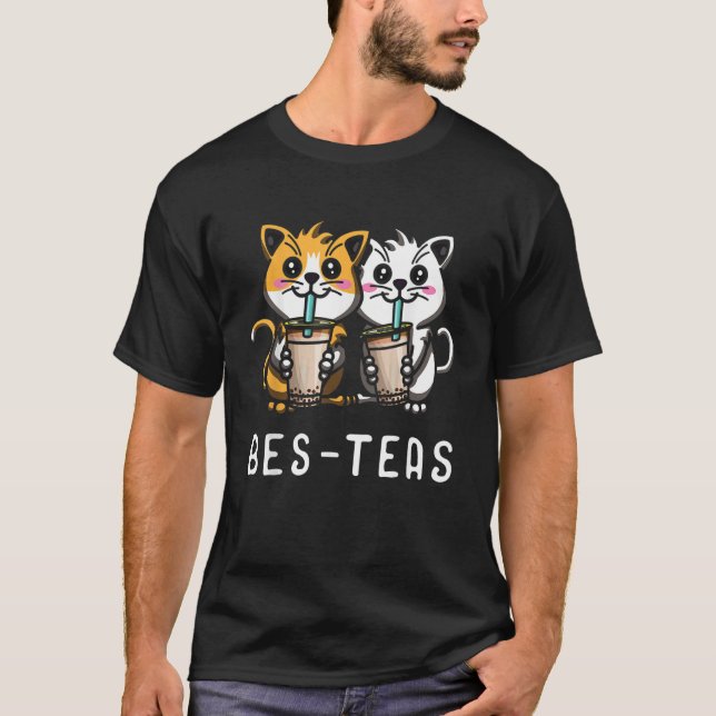 Bes Teas Cat  Bubble Milk Tea Domestic Cat Boba Te T Shirt (Framsida)