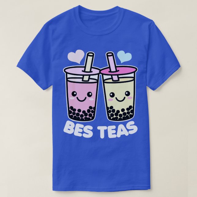 Bes Teas Cute Kawaii Bubble Tea Pun Besties T Shirt (Design framsida)
