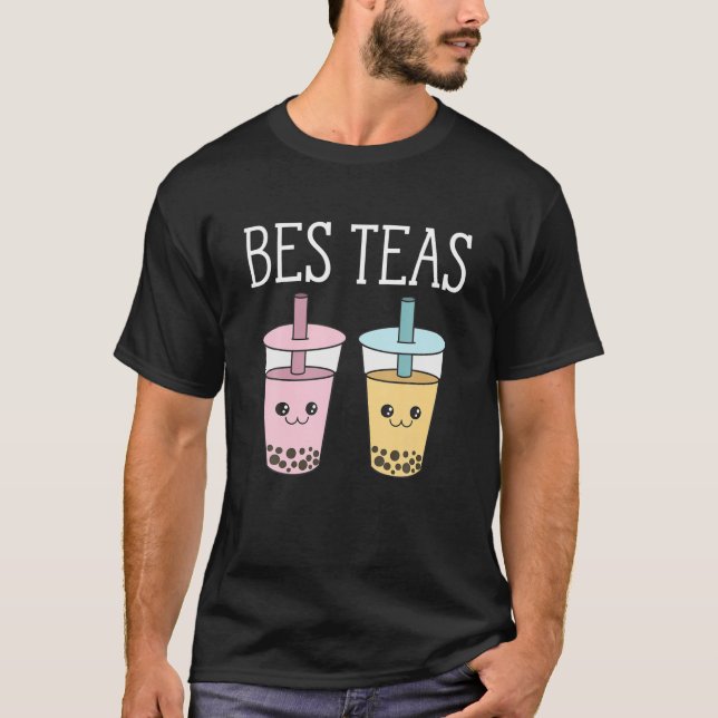 Bes Teas funny Besties Best Friends Boba Bubble Te T Shirt (Framsida)