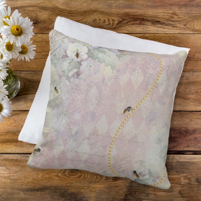 Bes Vintage Blommigt Argyle Snöre Kudde (Skapare uppladdad)
