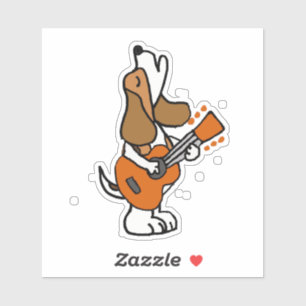 Besagle Hund Singing and Play Guitar Klistermärken