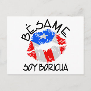 Besame Soy Boricua Kiss Me Jag är Puerto Rican Vykort