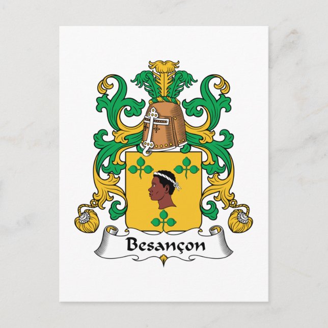 Besancon Family Crest Vykort (Framsida)
